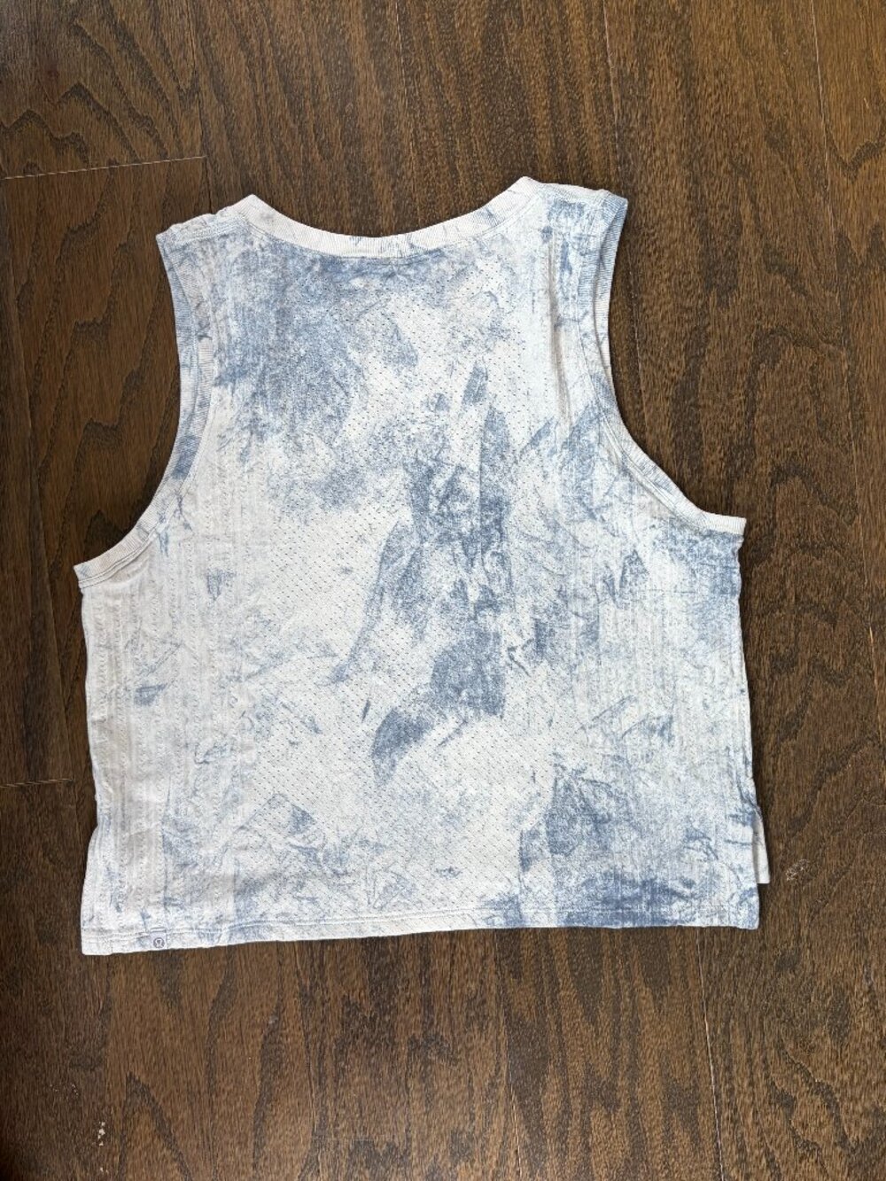 Lululemon Athleticwear Blue and White Cropped Muscle Tank